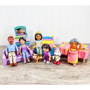 Dora The Explorer Doll House Furniture And Toy Figures Lot Boots, Dog, Dora